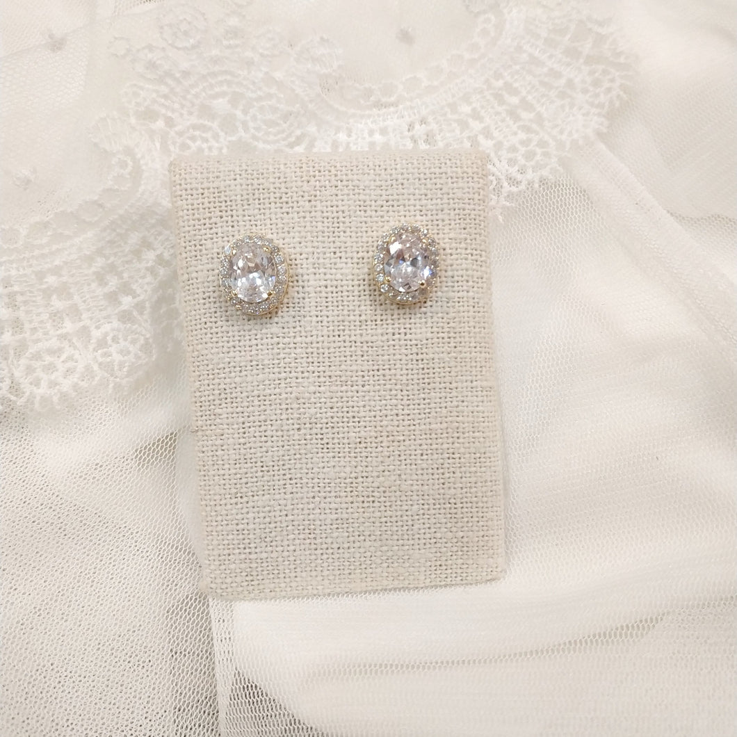 Pendientes plata y oro cristal brillante